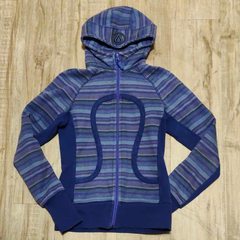 lululemon athletica | Striped Blue Scuba Hoodie